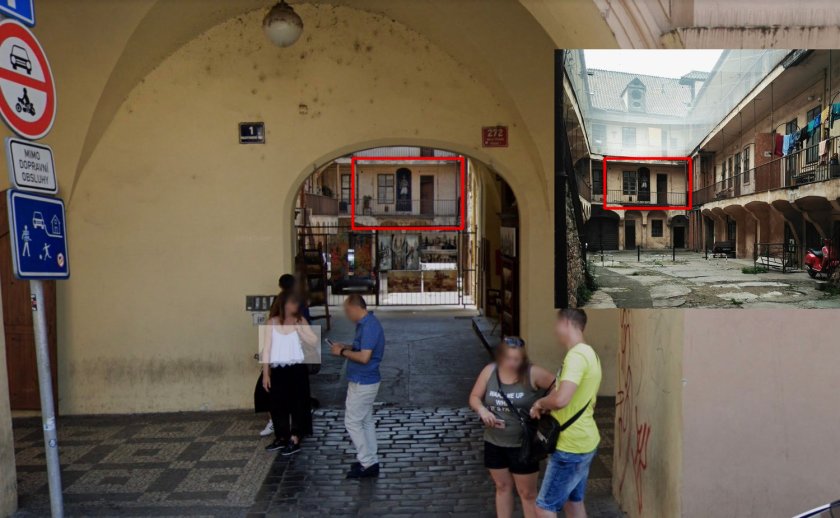 Google street view showing elements from behind-the-scenes photo in Prague.